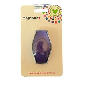 NEW Magic Band 2 Solid Purple Disney Vacation Magic Band Removable Puck.